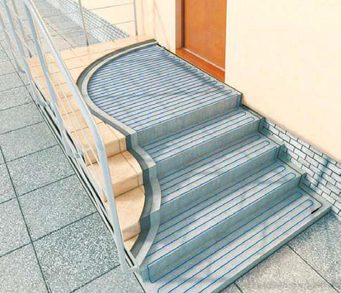 Kable grzejne na schodach
