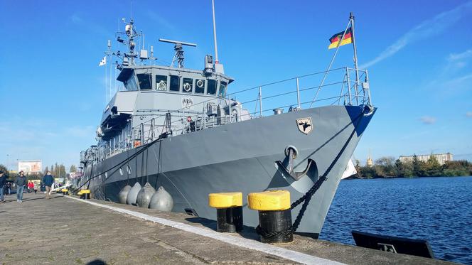 Niemiecki niszczyciel min zacumował w Szczecinie