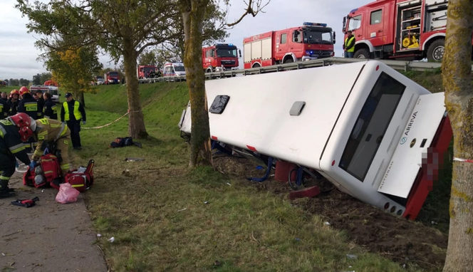 Wypadek autobusu z dziećmi! Są ranni [ZDJĘCIA]