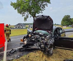 Tragiczny wypadek na DK 42. Zginęły dwie osoby. Wśród rannych są dzieci