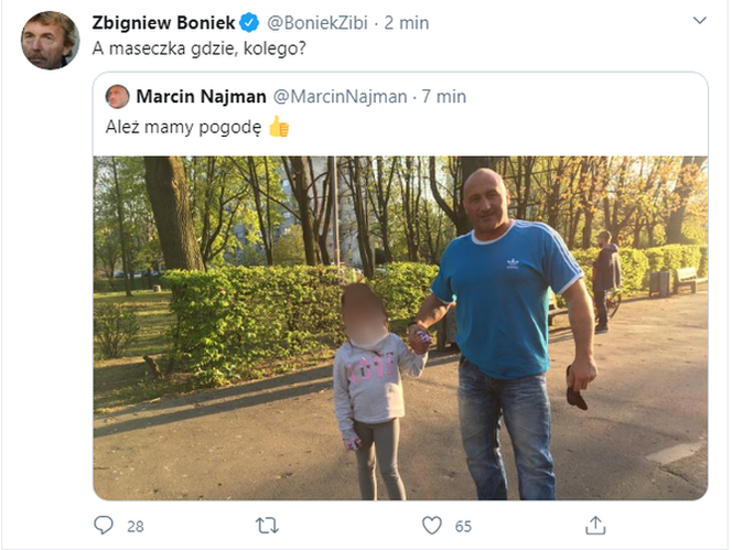 Marcin Najman bez maseczki
