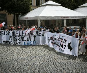 Manifestacja pod hasłem Sto nielegalnej imigracji w Lesznie