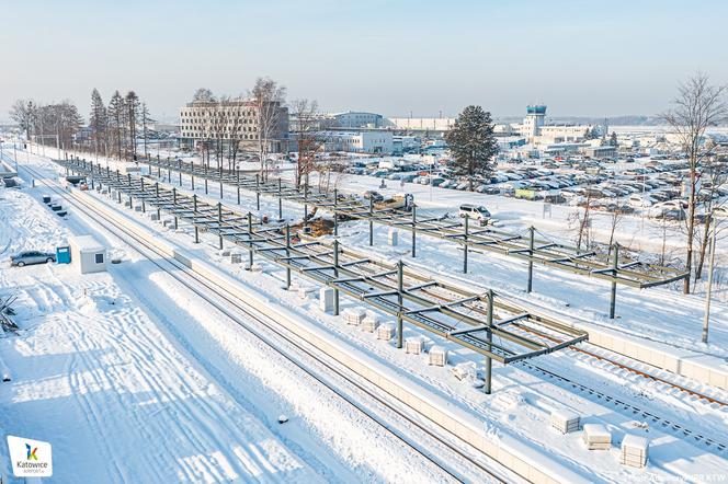 Trwa budowa linii kolejowej do Katowice Airport