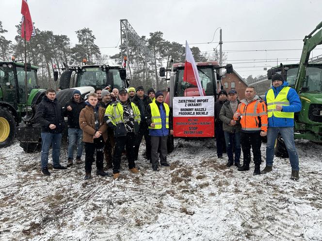 Protest rolników w woj. warmińsko-mazurskim (9.02.2024)