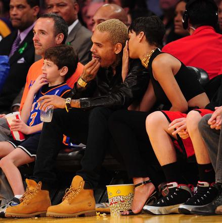 Rihanna i Chris Brown na meczu LA Lakers