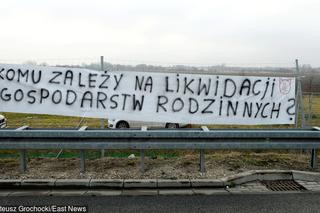 Protest rolników na A4 pod Brwinowem