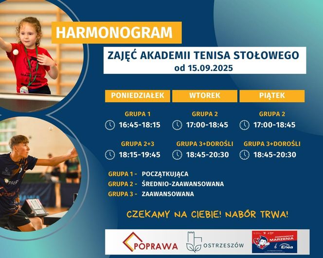 Akademia Tenisa Stołowego w Ostrzeszowie - plakat