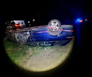 Nocne dachowanie pijanego kierowcy w Wielkopolsce