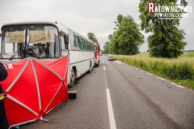 Prostki: Tragiczny wypadek na DK 65. Motocyklista zginął na miejscu [ZDJĘCIA]