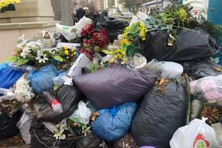 Góra śmieci na cmentarzu w Brzesku