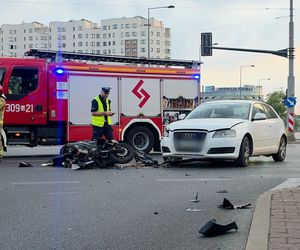Wypadek na Mokotowie. Kierowca skutera trafił do szpitala 