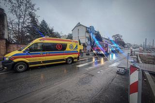 Poważny wypadek przy ul. Szosa Chełmińska w Toruniu. Kierowca potrącił rowerzystkę