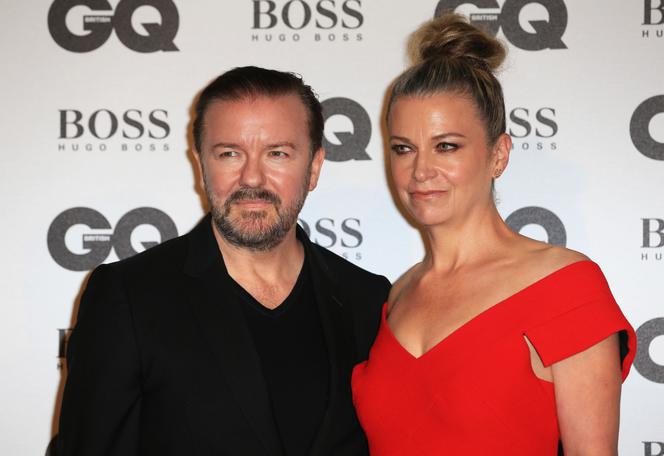 Ricky Gervais i jego żona Jane Fallen