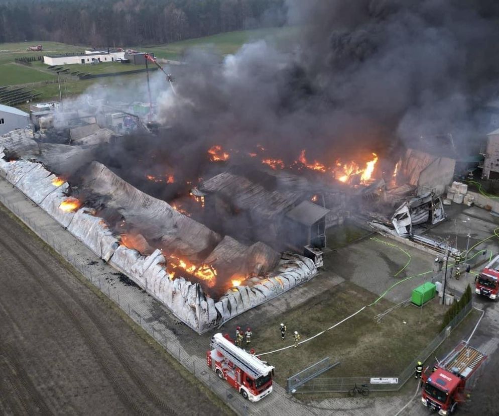  Pożar hal produkcyjnych na Pomorzu! Ponad 100 strażaków walczy z żywiołem 