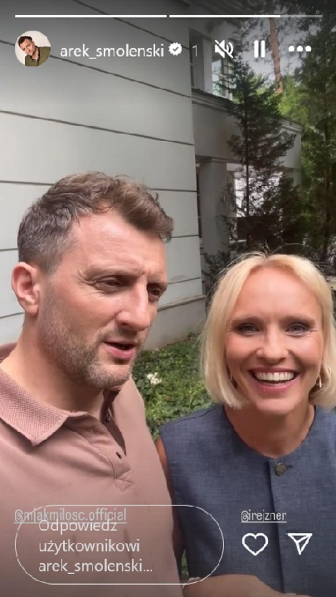 M jak miłość na planie. Bartek (Arkadiusz Smoleński), Dorota (Iwona Rejzner)