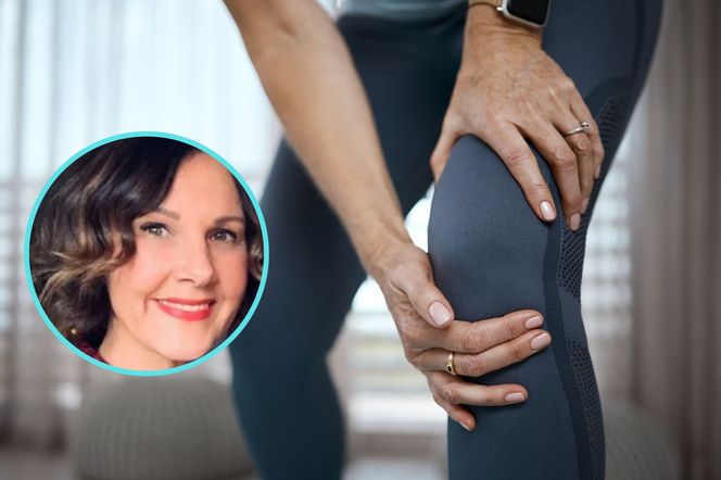 Zbliżenie na kobietę, która trzyma się za kolano