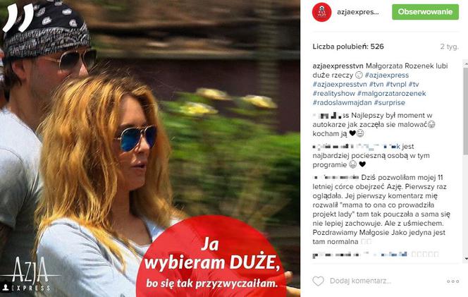 Małgorzata Rozenek w Azja Express - cytaty