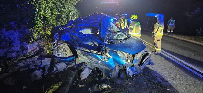 Śmiertelny wypadek pod Zgierzem. 20-latka nie żyje. Kierujący ranny