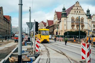 Na nowe torowisko na fragmencie ul. Św. Marcin oraz ul. Towarowej wjechał po raz pierwszy pojazd szynowy z taboru poznańskiego MPK