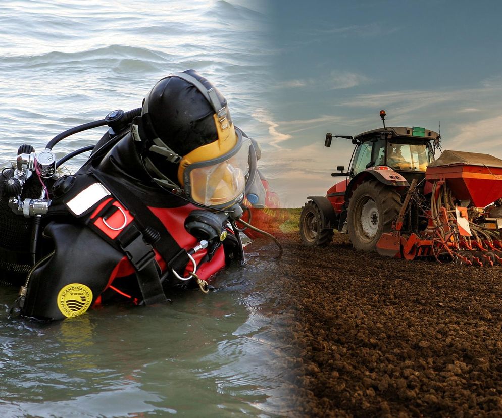 Akcja ratunkowa pod Tarnowem. Ciągnik z mężczyzną w środku zsunął się do Dunajca