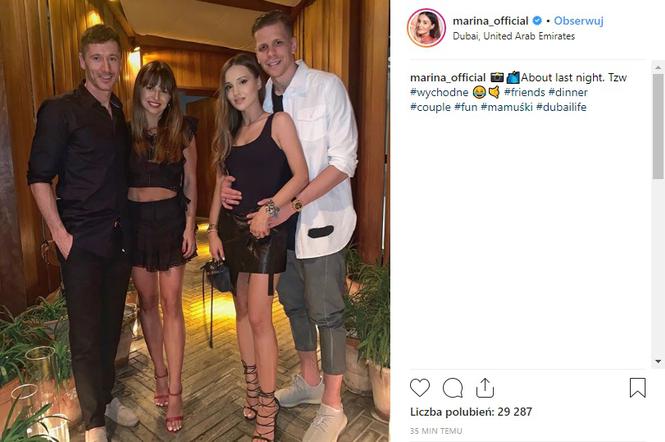 Robert Lewandowski, Anna Lewandowska, Wojciech Szczęsny, Marina Łuczenko-Szczęsna