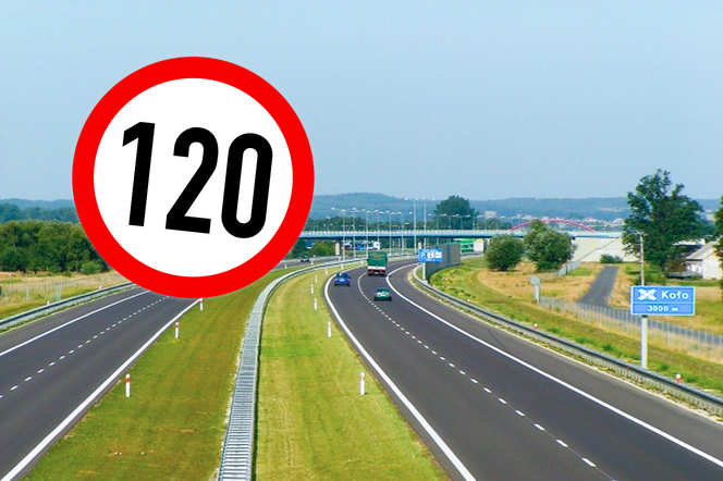 Ograniczenie prędkości do 120 km/h na autostradzie