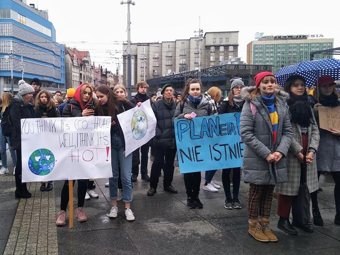 Setki młodych ludzi na ulicach Katowic! Protest klimatyczny na rynku [ZDJĘCIA]