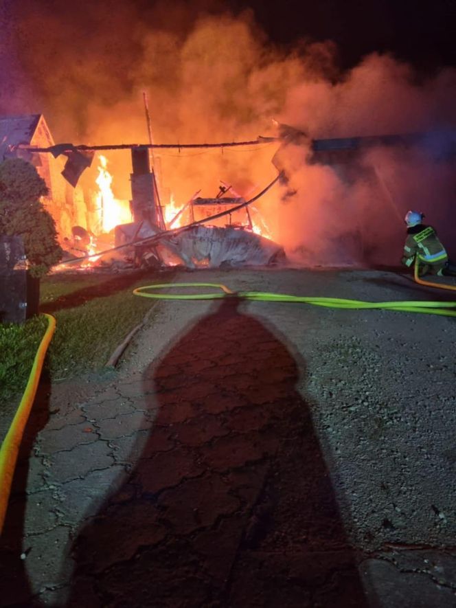 Pożar budynków w Kuźnicy Starej