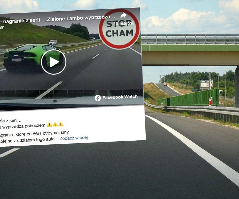 Pirat z lamborghini budzi grozę na polskich drogach. Kolejne nagranie trafiło do sieci