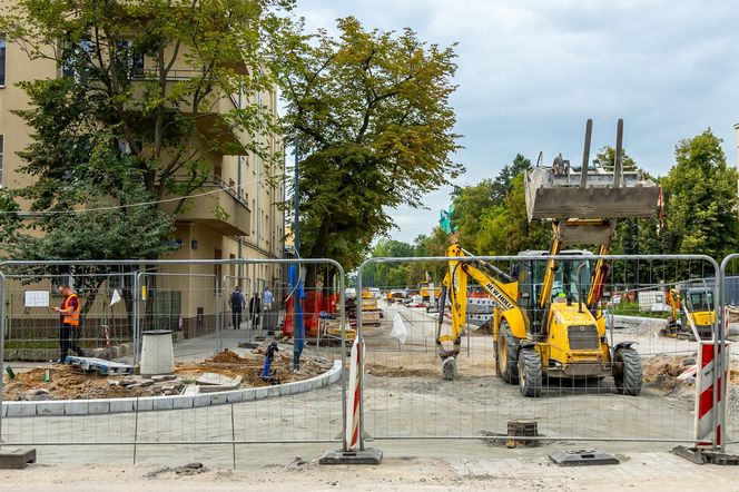 Budowa tramwaju na Rakowieckiej w Warszawie