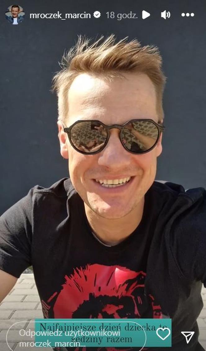 Marcin Mroczek (Piotrek w M jak miłość) z synem Kacprem