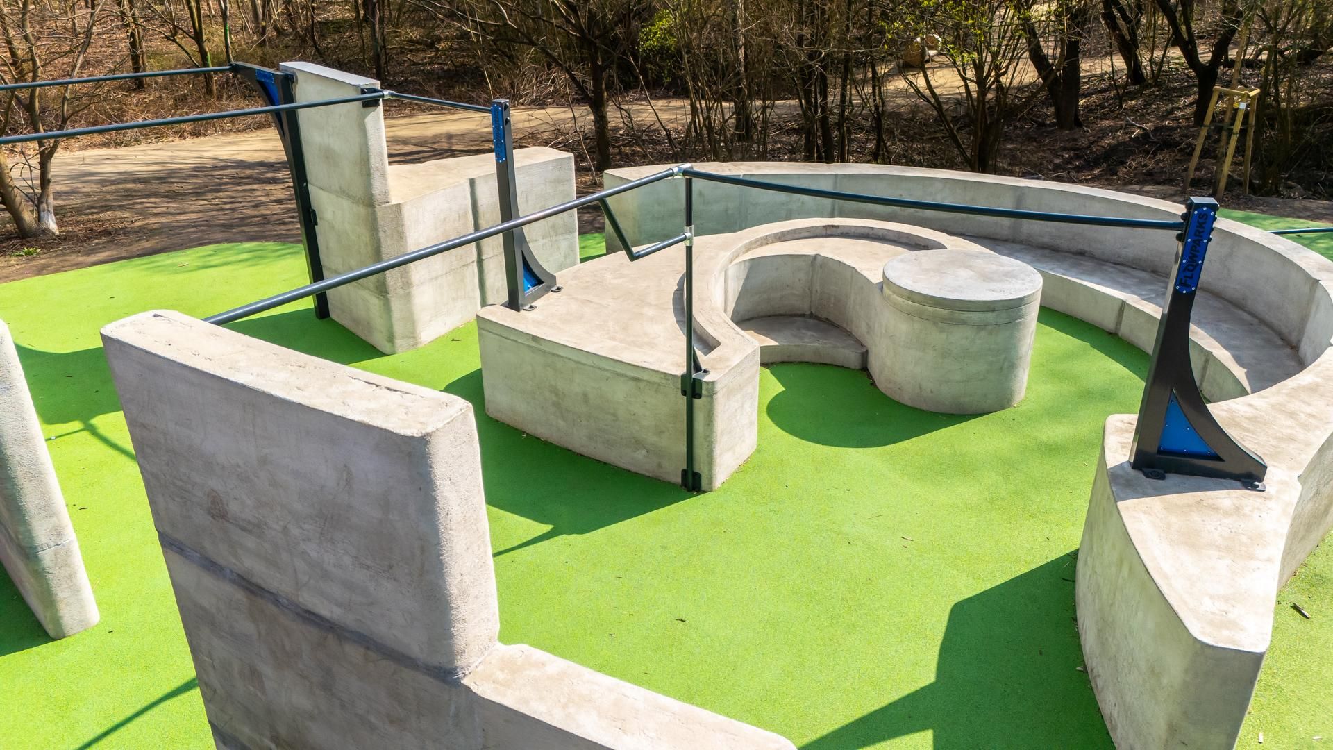 Flowpark do ćwiczenia parkouru, park Przy Bażantarni