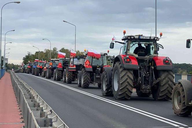 Strajk rolników 2021. Rolnicy z Agrounii rozpoczęli blokadę DK 15 koło Sampławy