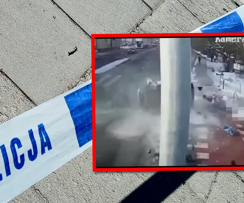 Starsza kobieta szła chodnikiem i huknął w nią samochód, który jechał pod prąd. Jest nagranie!