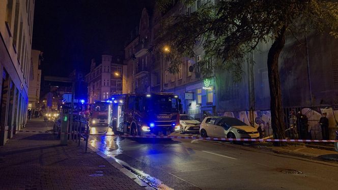 Pożar kamienicy w centrum Katowic