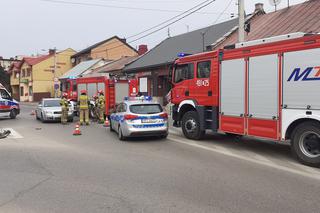 Zderzenie auta osobowego ze skuterem u zbiegu Targowej z Iłżecką