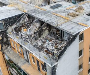 Blok w Ząbkach po pożarze