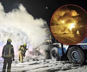 Pożar dźwigu na A1. Potężne utrudnienia