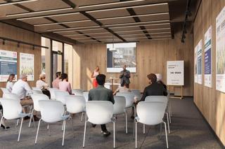 Wizualizacja nowego pawilonu SGH na Polu Mokotowskim w Warszawie