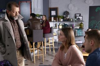 	M jak miłość odc. 1517. Brzeski (Jarosław Witaszczyk), Franka (Dominika Kachlik), Paweł (Rafał Mroczek)