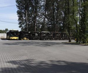 Pożar autobusów w zajezdni w Bytomiu