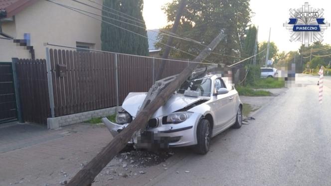 Lesznowola: pijany kierowca ściął autem słup