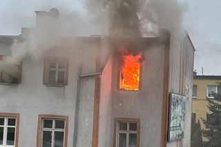 Pożar kamienicy w Orzyszu