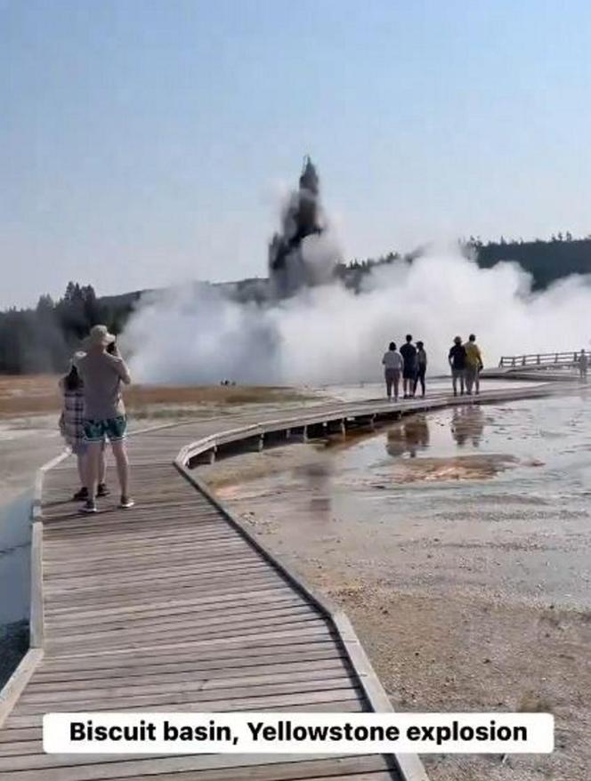 Wybuch gejzeru w parku narodowym. Wielka panika, wszystko się nagrało