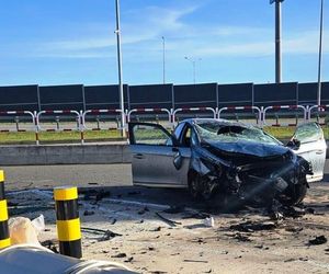 Wypadek na S7. Kierowca trafił do szpitala