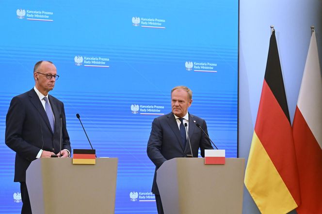 Premier Donald Tusk oraz kanclerz Niemiec Friedrich Merz