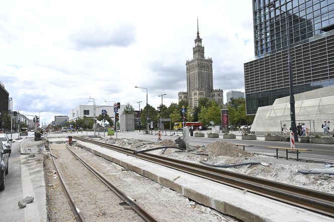 Remont torowiska na ul. Marszałkowskiej (sierpień 2025)