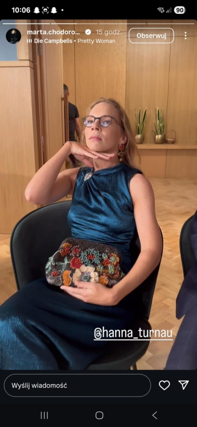 M jak miłość. Sylwia (Hanna Turnau) na planie