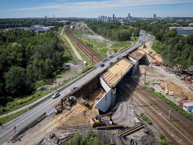 Przebudowa węzła kolejowego w Katowicach - sierpień 2025