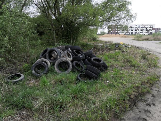 Dzikie wysypisko odpadów na ulicy Krygiera